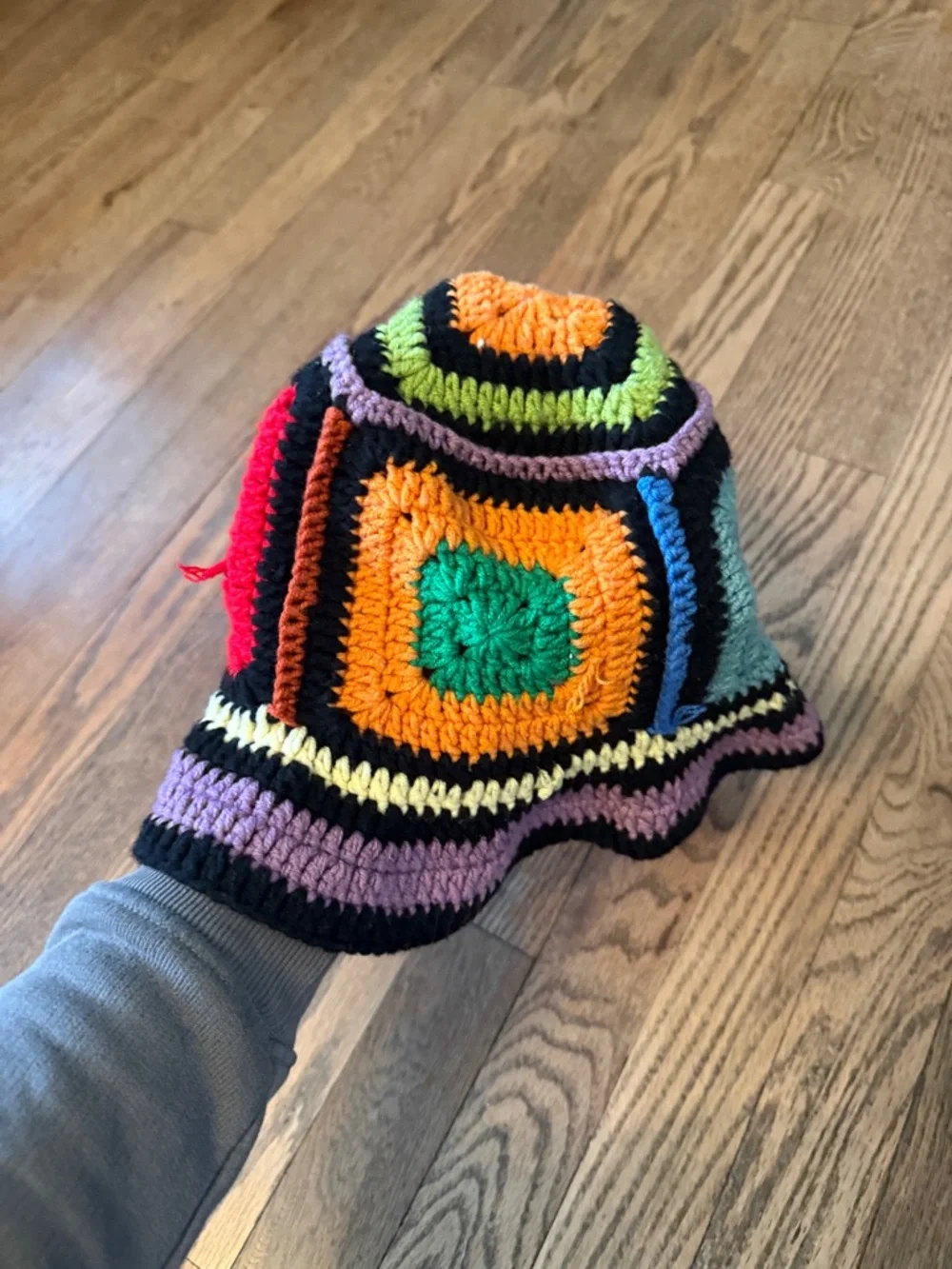 Granny Square Crochet Bucket Hat